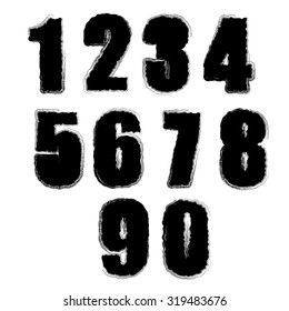 Vector Set of Grunge Numbers Isolated on White Background