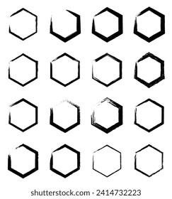 Vector set of grunge polygon brush