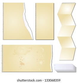 Vector set of the grunge scrapbooks tablets and papers