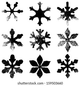 Conjunto de vectores de copos de nieve gruesos
