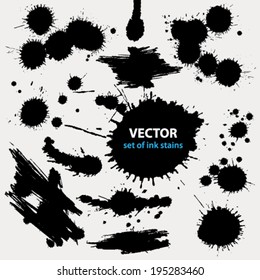 Vector set of grunge stains background textures