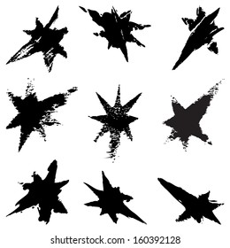 Vector set of grunge stars