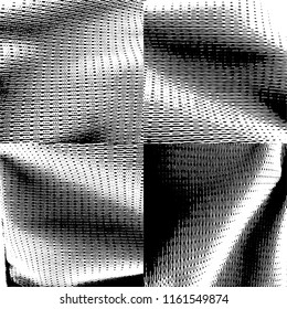 Vector set of  grunge  textile pattern.Texture
