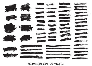 Vector set grunge texture brush stroke, Brush paint.