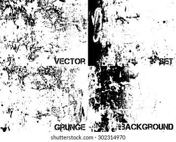 Vector set of grunge textures background.