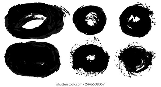 Vector set of grunge watercolor broad strokes