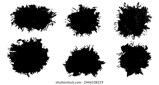 Conjunto de Vector de pinceladas amplias de acuarela grunge