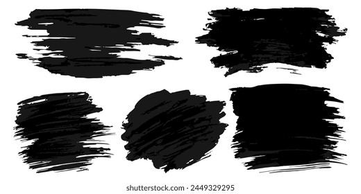 Vector set of grunge watercolor broad strokes