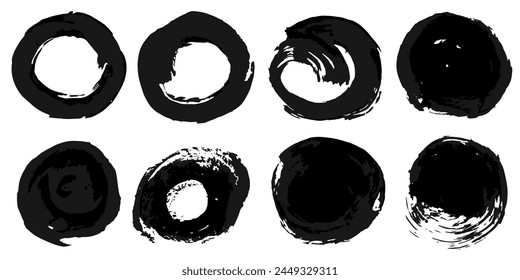 Vector set of grunge watercolor broad strokes