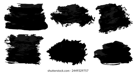 Vector set of grunge watercolor broad strokes