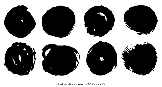 Vector set of grunge watercolor broad strokes