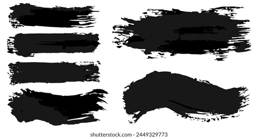 Vector set of grunge watercolor broad strokes