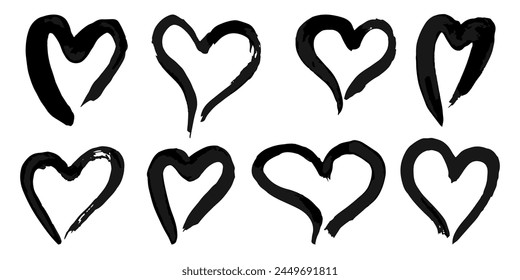 Vector set of grunge watercolor broad strokes