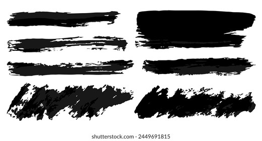 Vector set of grunge watercolor broad strokes