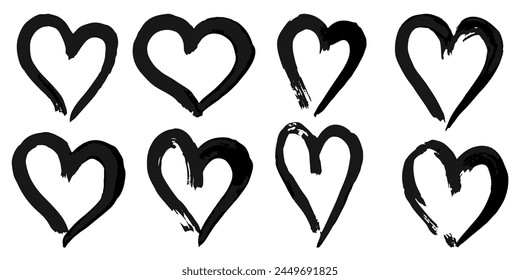 Vector set of grunge watercolor broad strokes