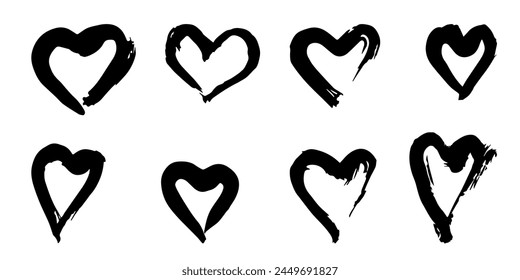 Conjunto de Vector de pinceladas amplias de acuarela grunge
