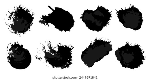 Vector set of grunge watercolor broad strokes