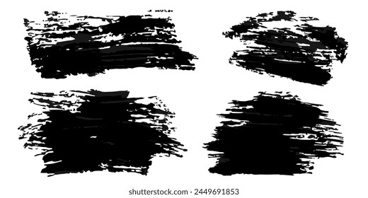 Vector set of grunge watercolor broad strokes