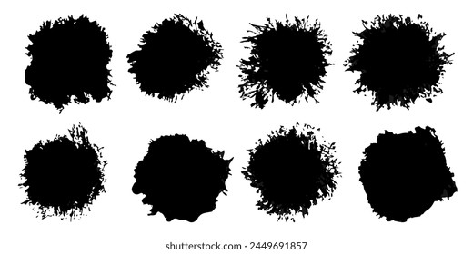 Vector set of grunge watercolor broad strokes