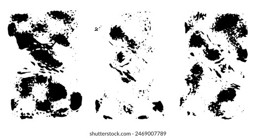 Vector set of grunge watercolor broad strokes