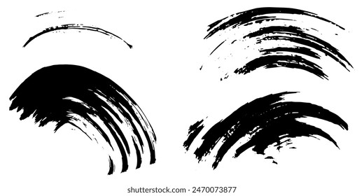 Vector set of grunge watercolor broad strokes