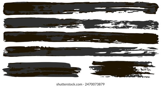 Vector set of grunge watercolor broad strokes
