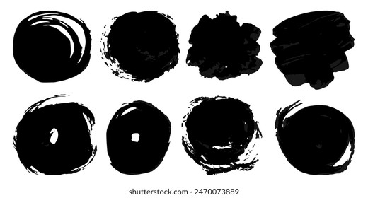 Vector set of grunge watercolor broad strokes