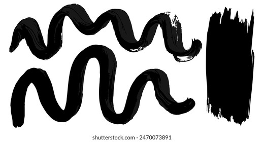 Conjunto de Vector de pinceladas amplias de acuarela grunge