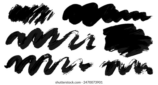 Vector set of grunge watercolor broad strokes