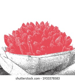 Vector Set of Grunge or Watercolor Flowers - EPS10. Vector illustration