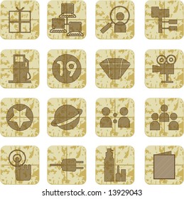 Vector set of grungy modern life icons-5