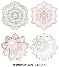 Vector Set Of Guilloche Rosette