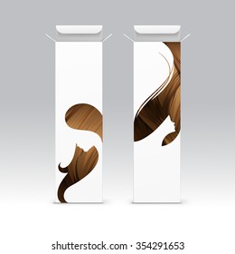 Vector Set of Hair Color Dye Shampoo Balsam Balm Mask Packaging Packing Pack Box Isolated on Background