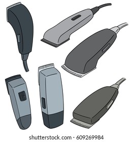 vector set of hair cutting machine