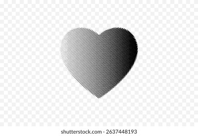 Vector set of halftone hearts png. Halftone hearts in retro pop art style for collage.