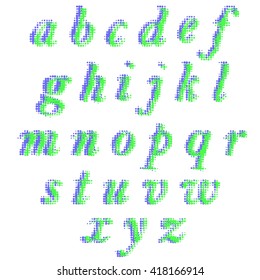 Vector Set of  Halftone Letters Isolated