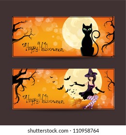 Vector set of halloween banners