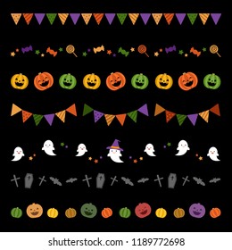 Vector set of Halloween borders