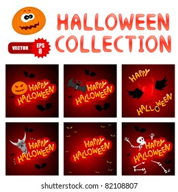 Vector set of halloween cards