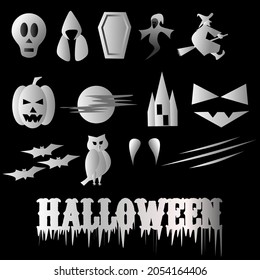 Vector set of Halloween day ornaments 