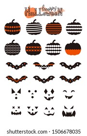 Vector set for halloween decoration. Halloween celebration templates. Design element for web, cards, flyers, banners, posters, textiles and other uses.