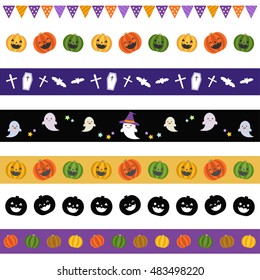 Vector set of halloween decorative borders