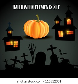 vector set of halloween elements