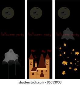 vector set of Halloween greeting cards