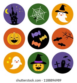 Vector set of Halloween icons