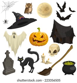 Vector set of Halloween icons