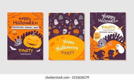 Vector set of Halloween party.
Fonts and Symbols.