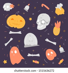 Vector set of Halloween party.
Fonts and Symbols.