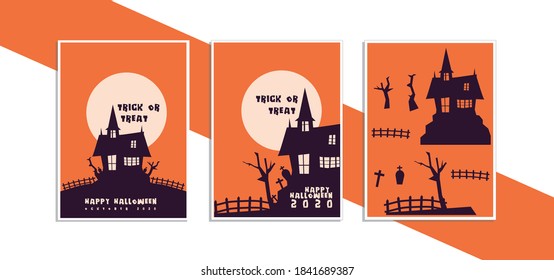 Vektorset für Halloween-Party-Einladungen oder EPS10-Covers