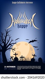Vector set of Halloween party invitations or greeting poster with handwritten calligraphy and traditional symbols. vector card collection.
